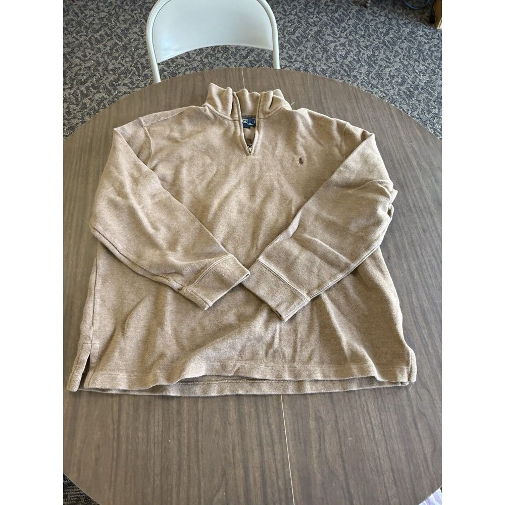 Ralph Lauren Estate rib 1/4 zip Pullover Mens Beige(Light Brown) XL‎